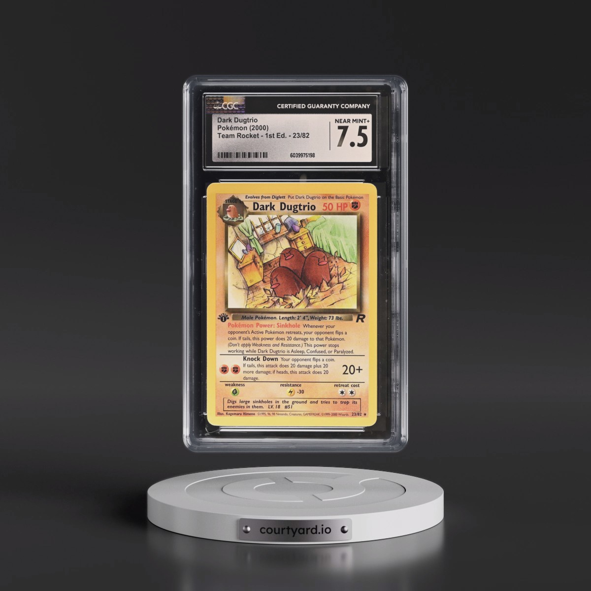 2000 Team Rocket #23/82 Dark Dugtrio - 1st Edition 1st Edition (CGC 7.5 NM+)