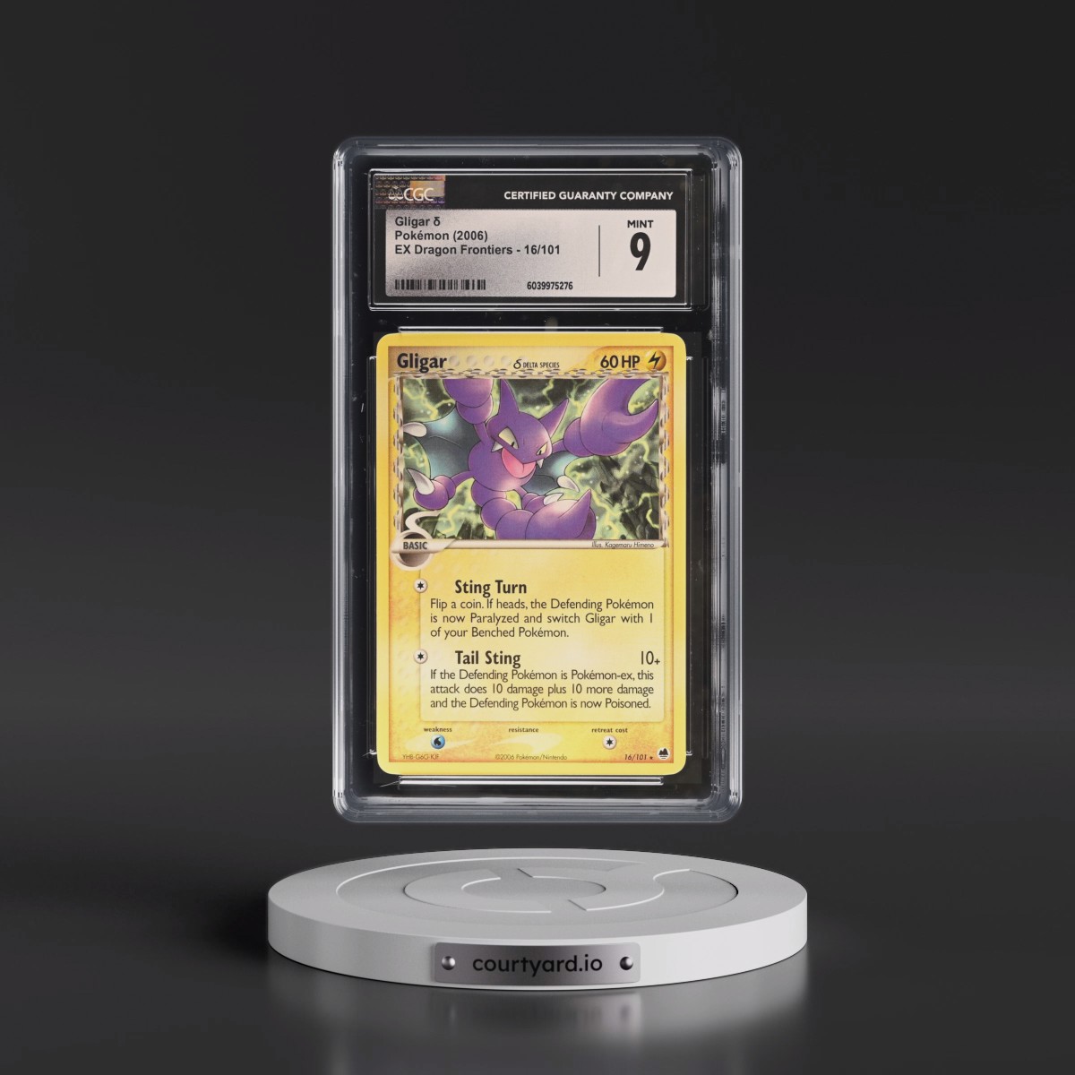 2006 EX Dragon Frontiers #16/101 Gligar δ (CGC 9 MINT)