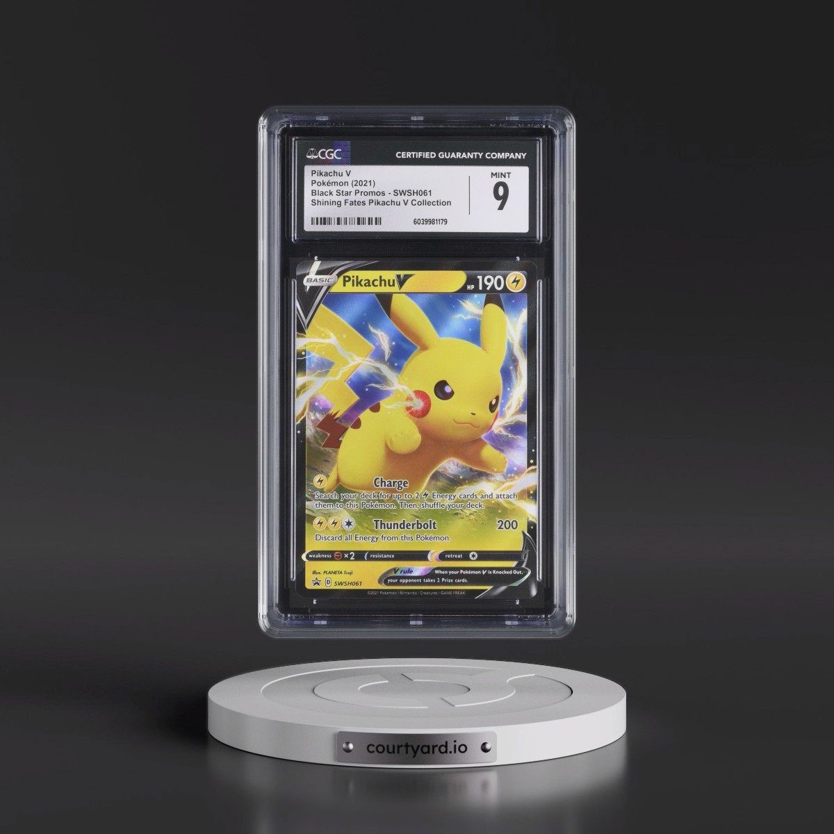 2017 Black Star Promos - Sword & Shield #SWSH061 Pikachu V - Shining Fates Pikachu V Collection (Holo) (CGC 9 MINT)