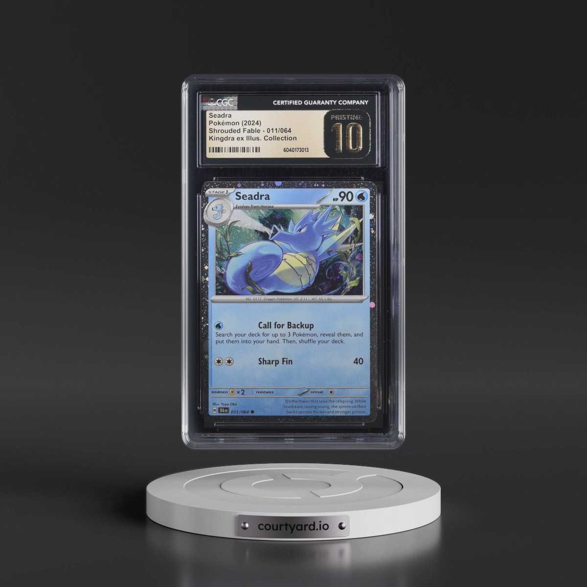 2023 Shrouded Fable - SFA EN #011/064 Seadra - Kingdra ex Special Illustration Collection (Cosmos Holo) (CGC 10 PRISTINE)