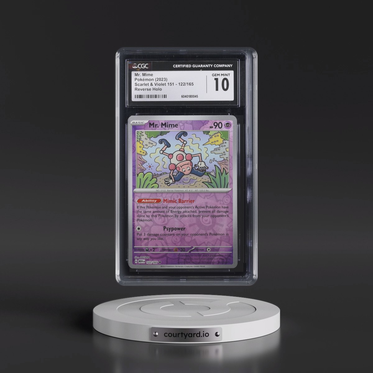 2023 Scarlet & Violet 151 - MEW EN Mr. Mime - Reverse Holo #122/165 CGC 10