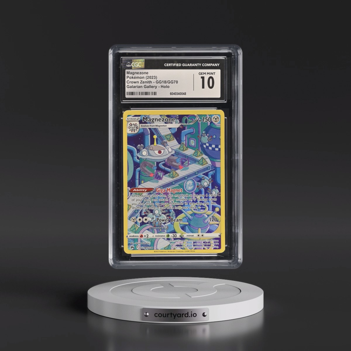 2023 Crown Zenith #GG18/GG70 Magnezone - Galarian Gallery Holo (CGC 10 GEM MINT)
