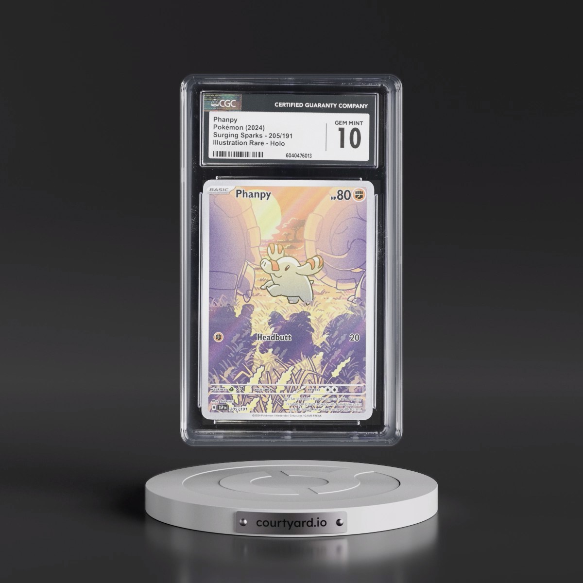 2024 Surging Sparks - SSP EN #205/191 Phanpy - Illustration Rare Holo (CGC 10 GEM MINT)