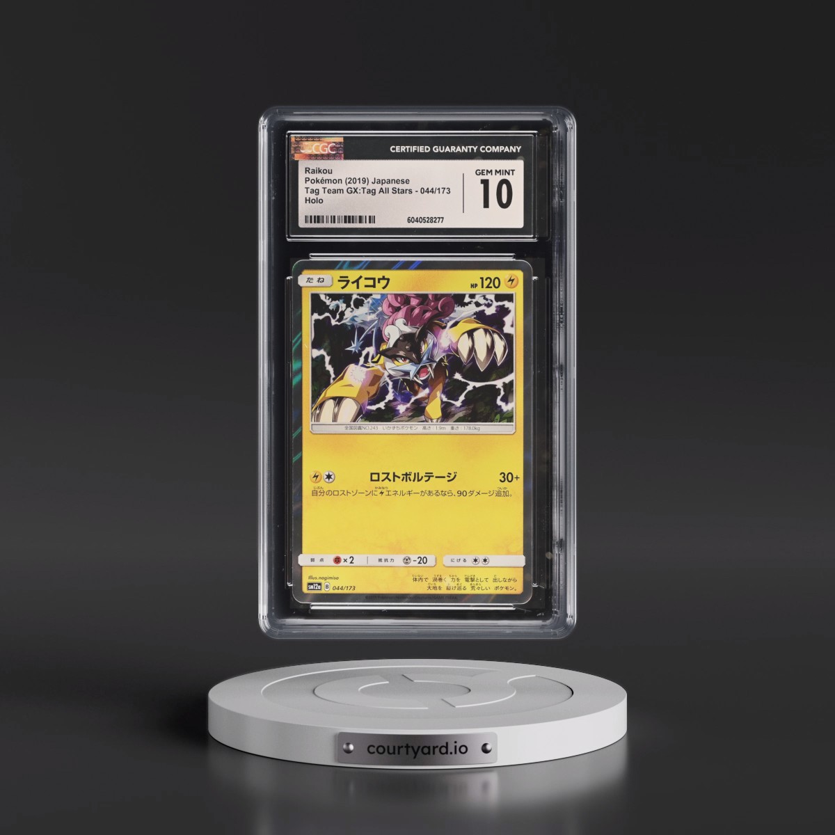 2019 TAG TEAM GX: Tag All Stars #044/173 Raikou - Holo (CGC 10 GEM MINT)