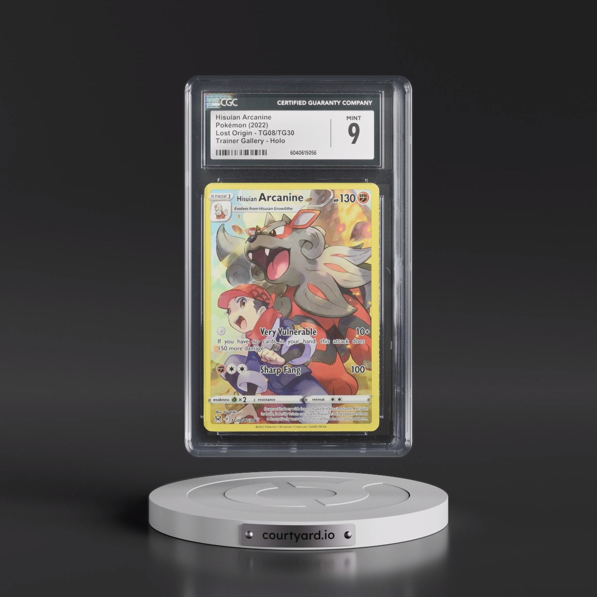 2022 Lost Origin #TG08/TG30 Hisuian Arcanine - Trainer Gallery Holo (CGC 9 MINT)
