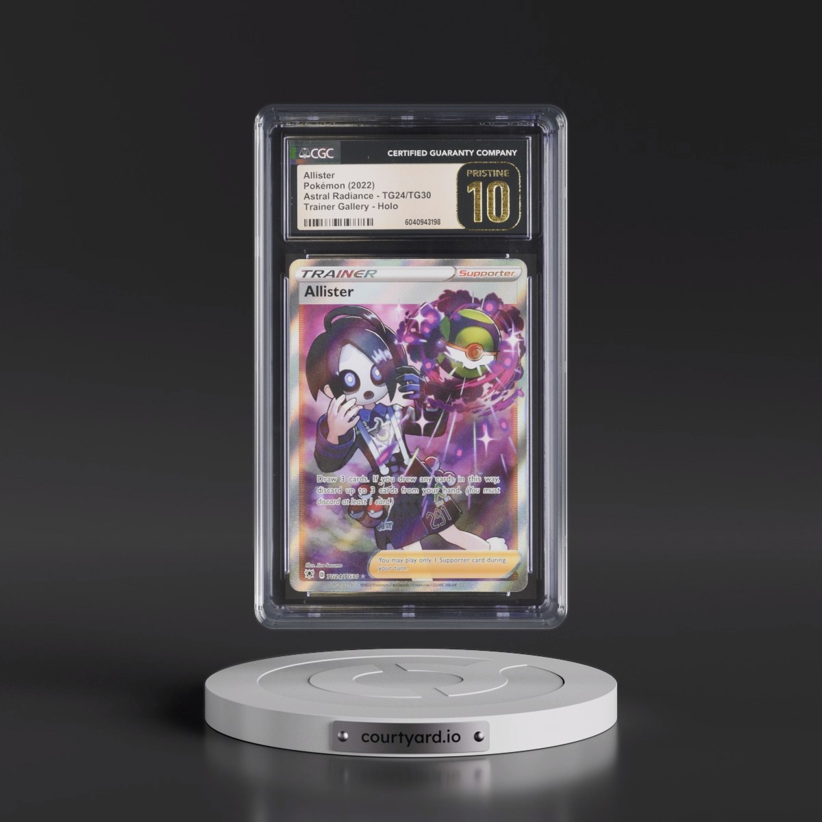 Astral Radiance Allister - Trainer Gallery Holo #TG24/TG30 CGC 10