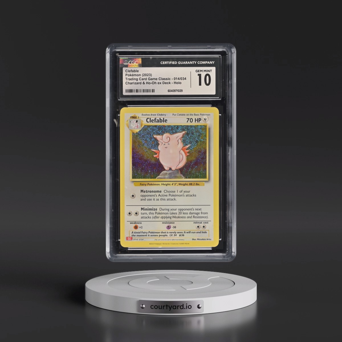 2023 Trading Card Game Classic - CLV, CLC, CLB #014/034 Clefable - Charizard & Ho-Oh ex Deck - CLC Holo (CGC 10 GEM MINT)