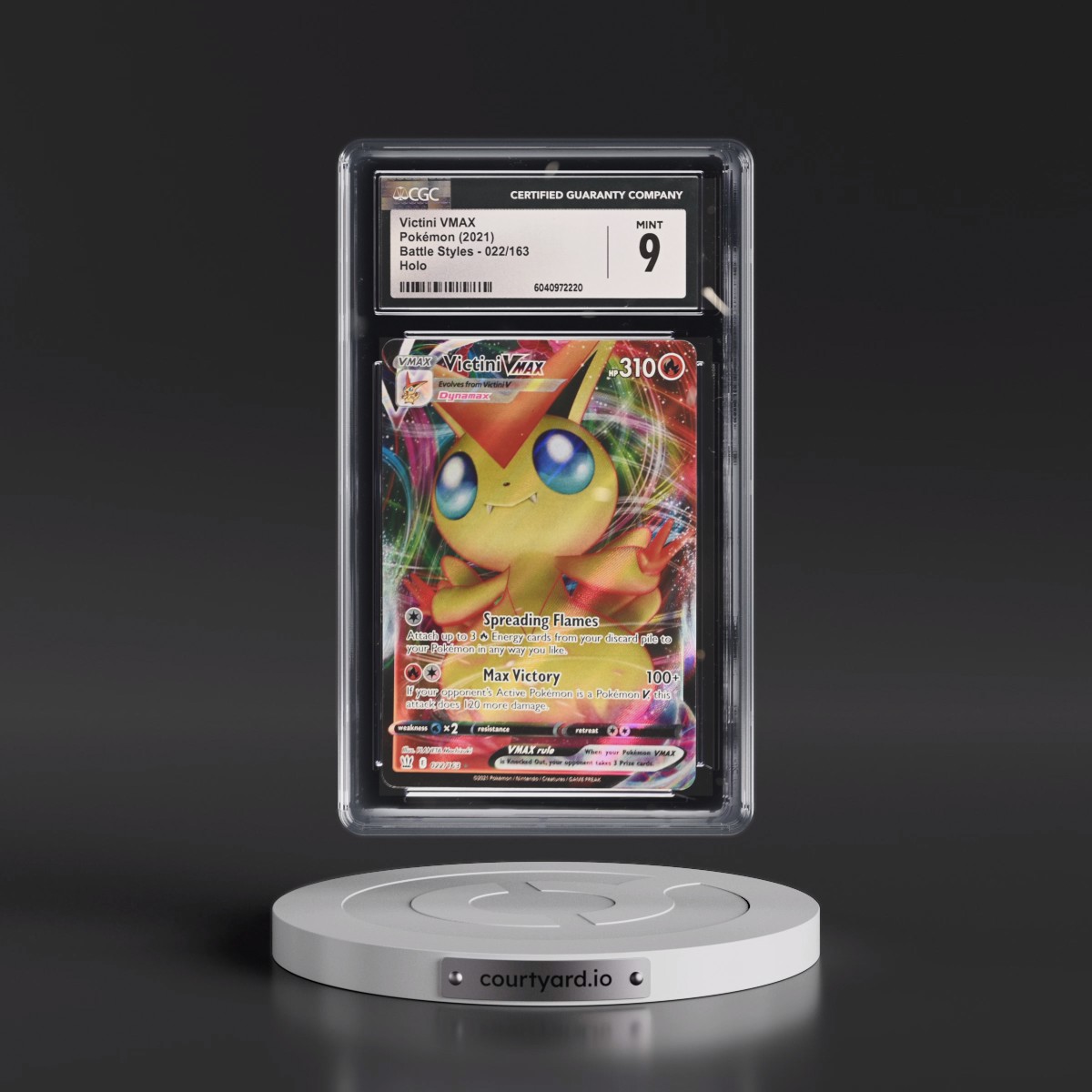 2021 Pokémon Sword & Shield Battle Styles #022 Victini Vmax - Full Art (CGC 9 MINT)