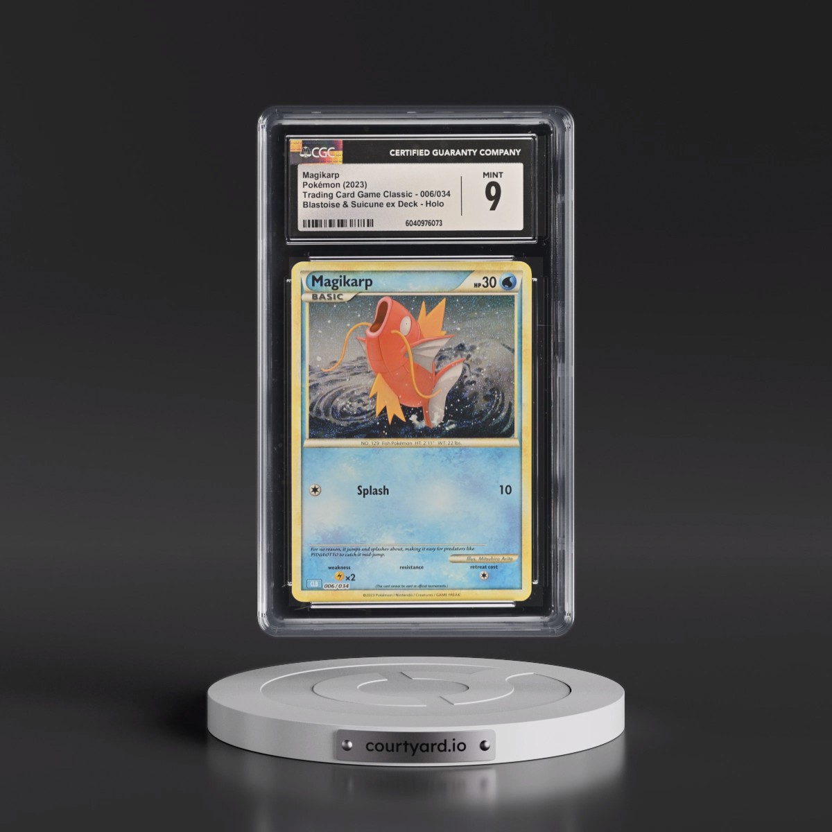 2023 Trading Card Game Classic - CLV, CLC, CLB #006/034 Magikarp - Blastoise & Suicune ex Deck - CLB Holo (CGC 9 MINT)