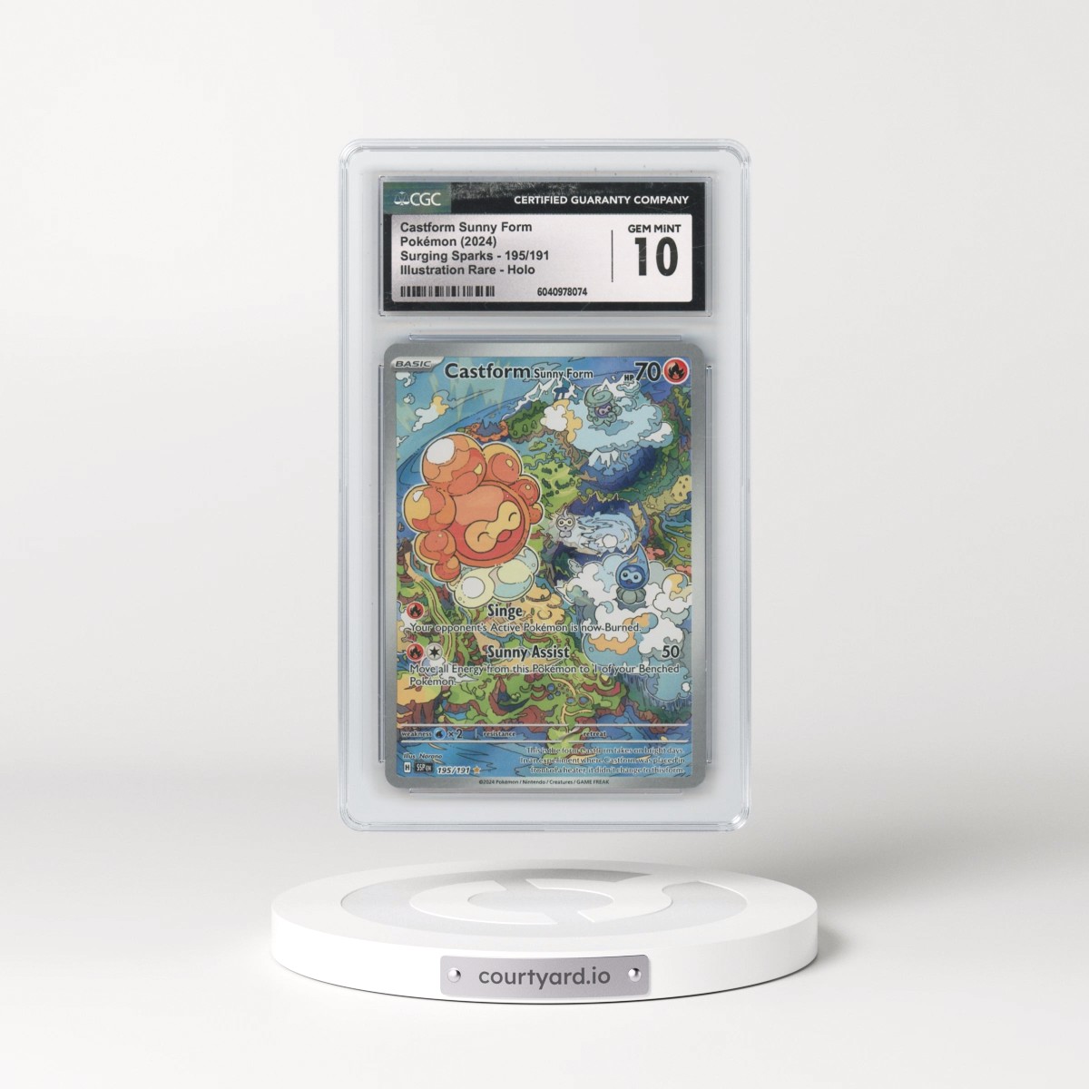 2024 Surging Sparks - SSP EN #195/191 Castform Sunny Form - Illustration Rare Holo (CGC 10 GEM MINT)