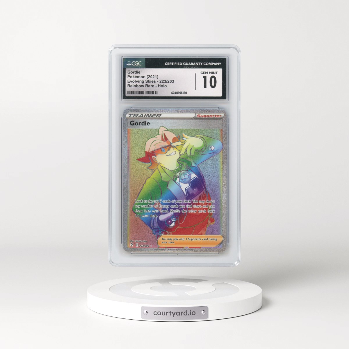 2021 Evolving Skies #223/203 Gordie - Rainbow Rare Holo (CGC 10 GEM MINT)