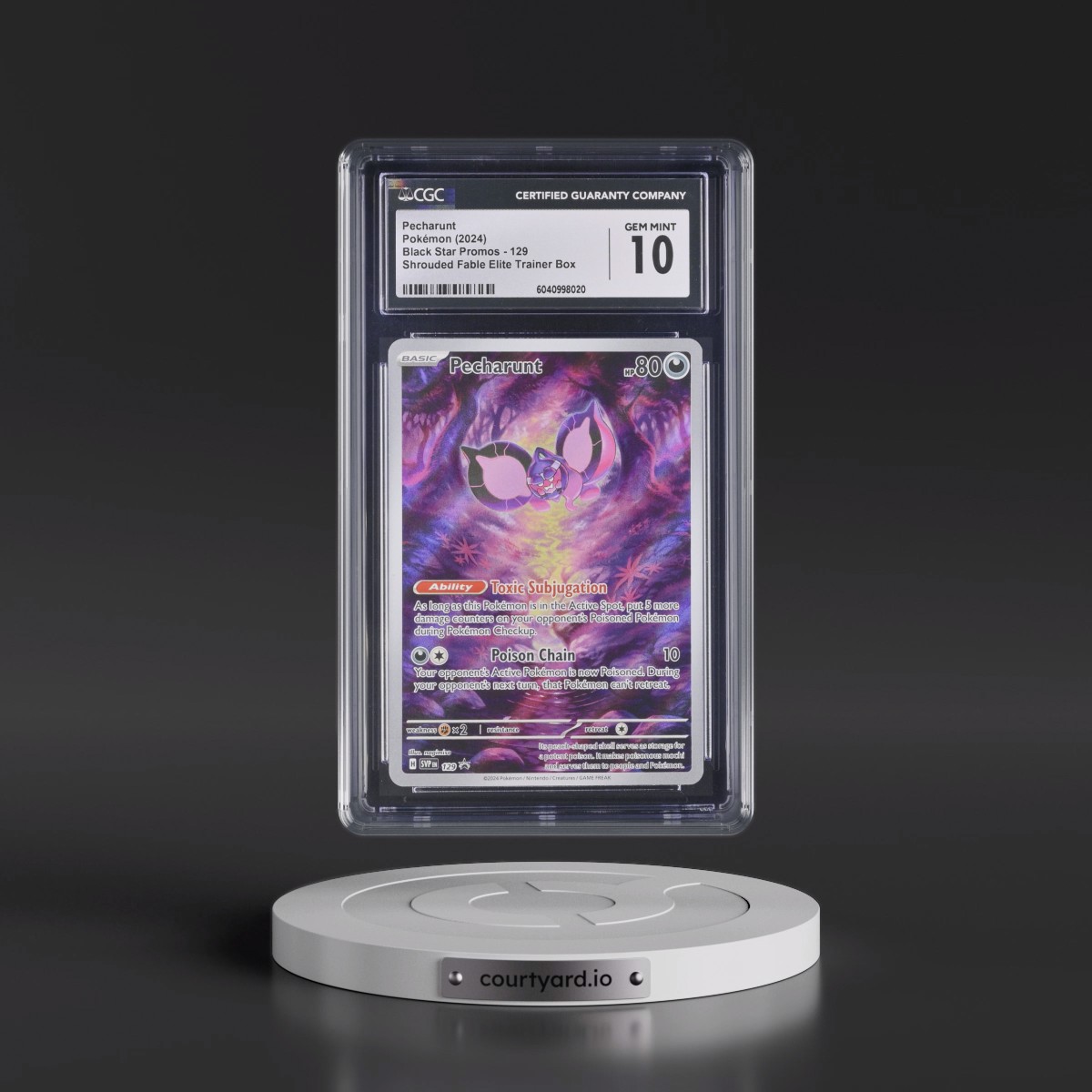 2023 Black Star Promos - Scarlet & Violet SVP EN #129 Pecharunt - Shrouded Fable Elite Trainer Box (Holo) (CGC 10 GEM MINT)