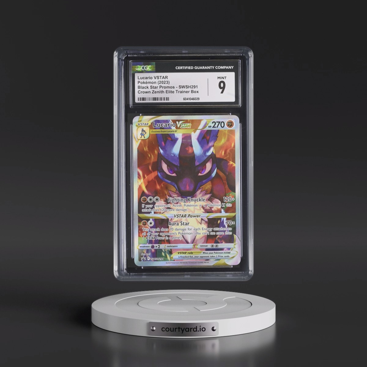 2017 Black Star Promos - Sword & Shield #SWSH291 Lucario VSTAR - Crown Zenith Elite Trainer Box (Holo) (CGC 9 MINT)