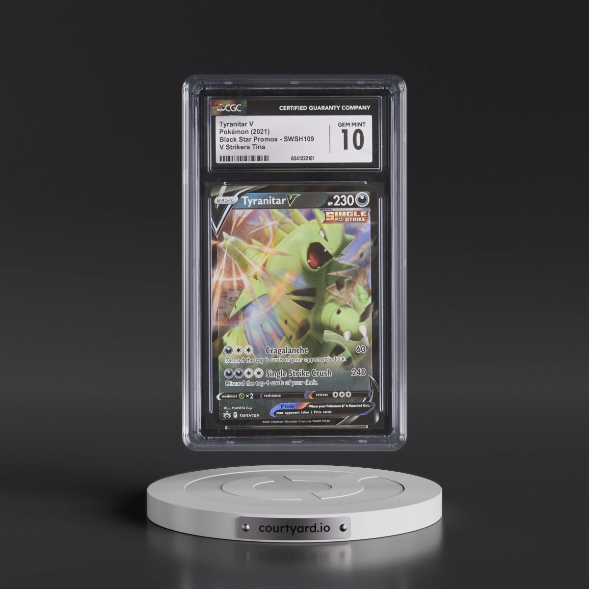 2017 Black Star Promos - Sword & Shield #SWSH109 Tyranitar V - Holo V Strikers Tin (CGC 10 GEM MINT)