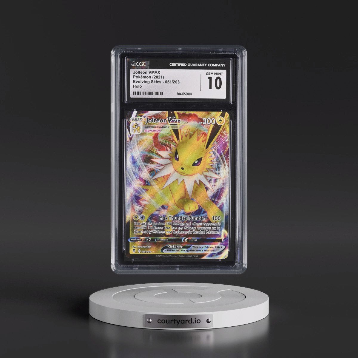 2021 Evolving Skies #051/203 Jolteon VMAX - Holo (CGC 10 GEM MINT)