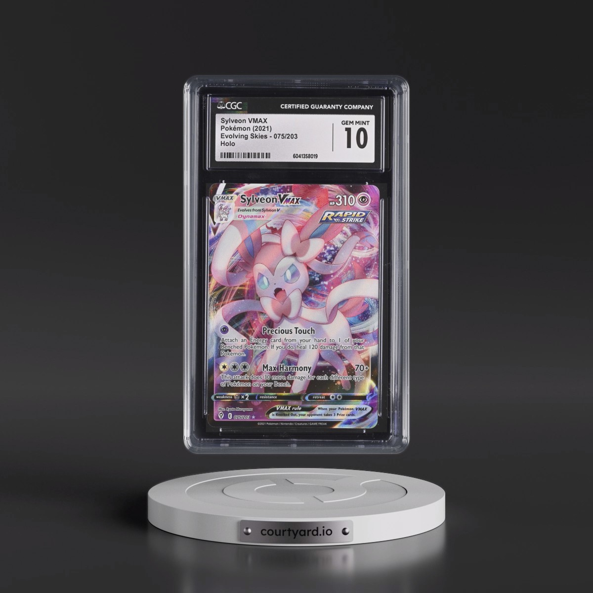 2021 Evolving Skies #075/203 Sylveon VMAX - Holo (CGC 10 GEM MINT)