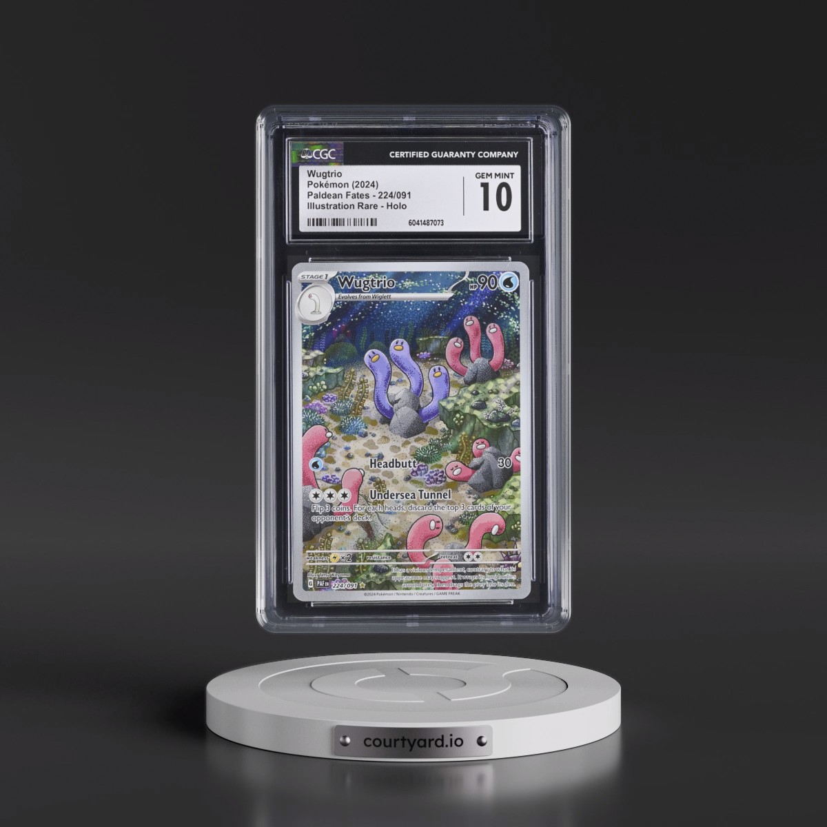 2024 Paldean Fates - PAF EN #224/091 Wugtrio - Illustration Rare Holo (CGC 10 GEM MINT)