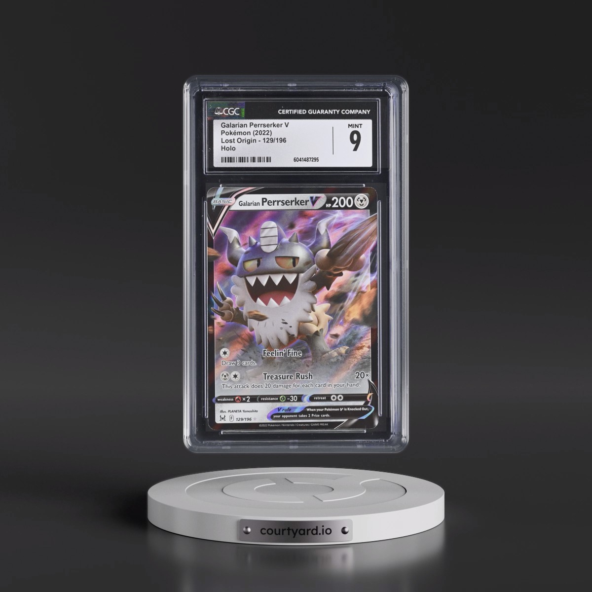 2022 Lost Origin #129/196 Galarian Perrserker V - Holo (CGC 9 MINT)