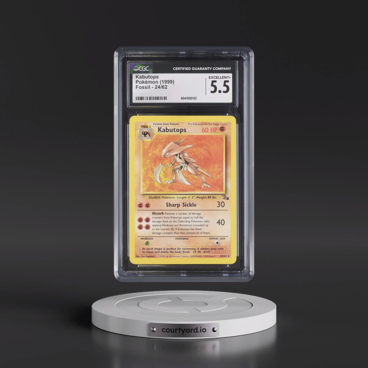 1999 Fossil #24/62 Kabutops (CGC 5.5 EX+)
