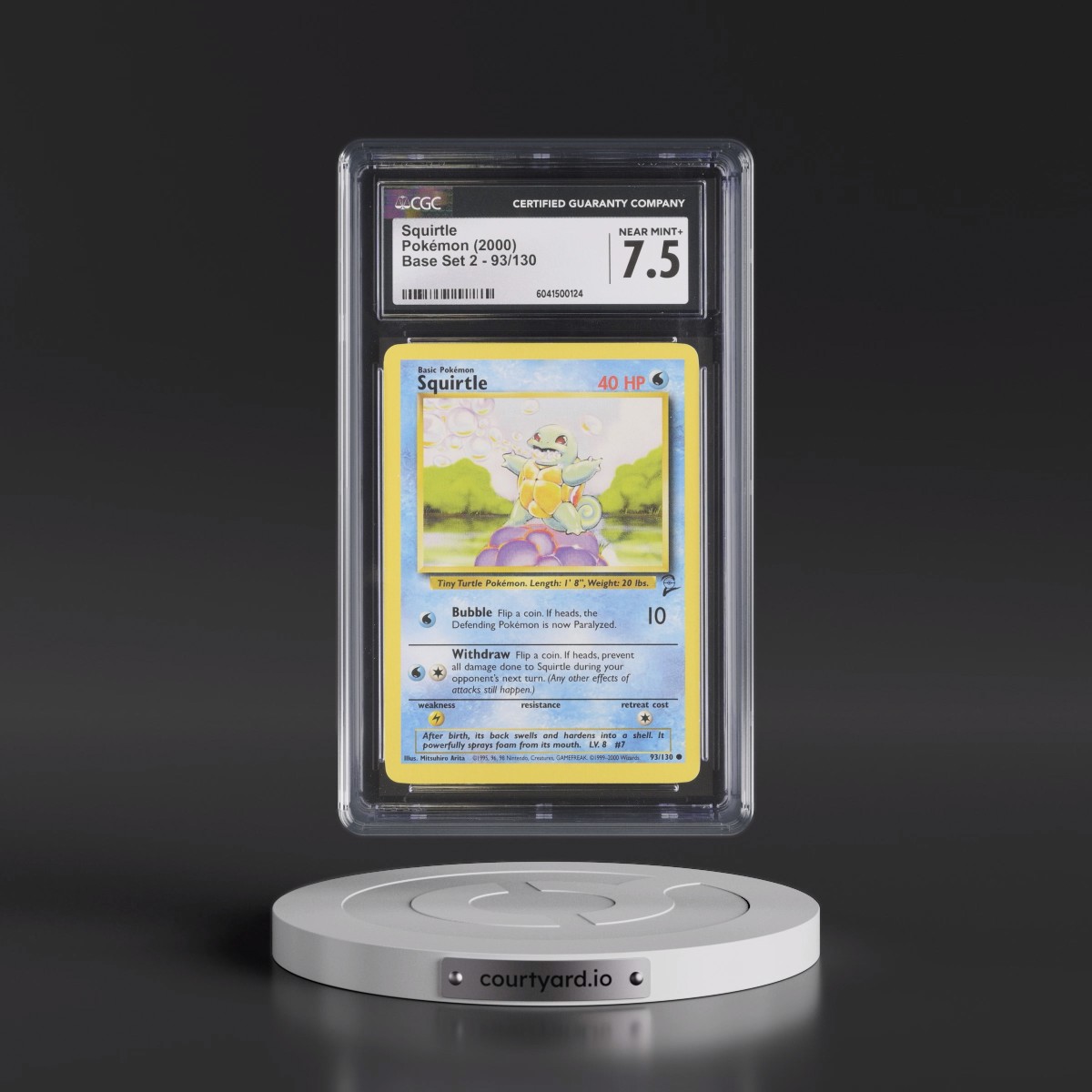 2000 Base Set 2 #93/130 Squirtle (CGC 7.5 NM+)