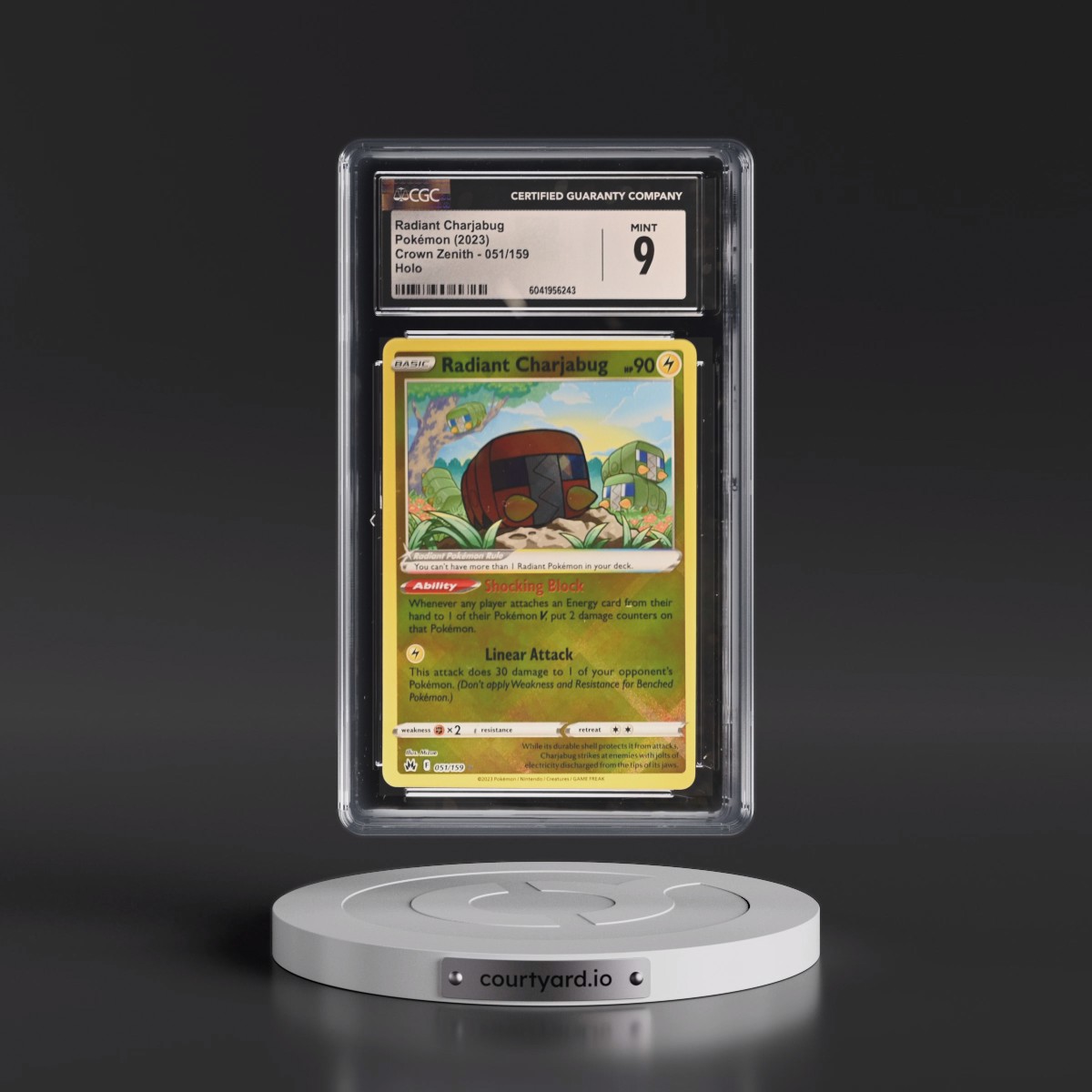 2023 Crown Zenith #051/159 Radiant Charjabug - Holo (CGC 9 MINT)