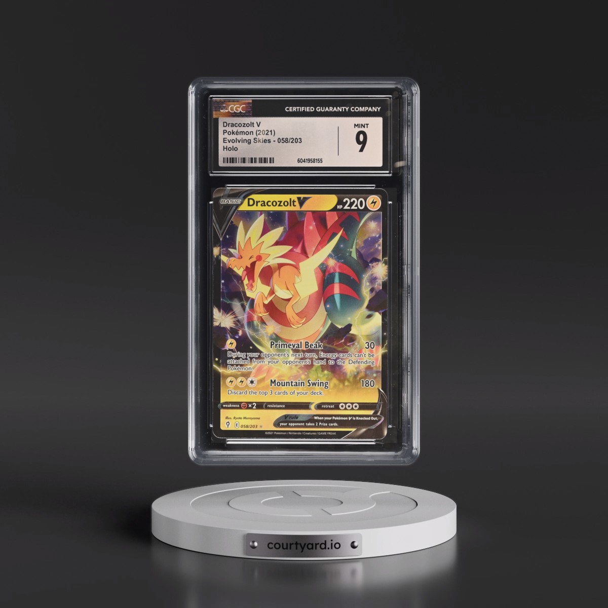 2021 Evolving Skies #058/203 Dracozolt V - Holo (CGC 9 MINT)