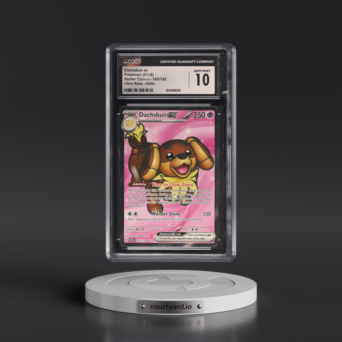 2024 Stellar Crown - SCR EN #160/142 Dachsbun ex - Ultra Rare Holo (CGC 10 GEM MINT)
