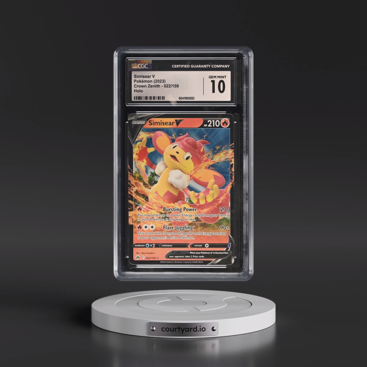 2023 Crown Zenith #022/159 Simisear V - Holo (CGC 10 GEM MINT)