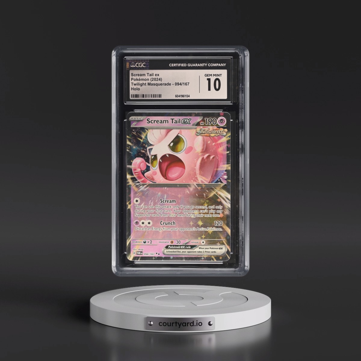 2024 Twilight Masquerade - TWM EN #094/167 Scream Tail ex - Holo (CGC 10 GEM MINT)