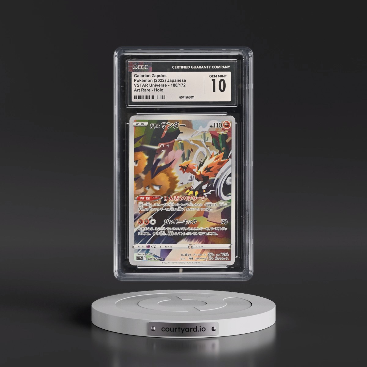 2022 VSTAR Universe #188/172 Galarian Zapdos - Art Rare Holo (CGC 10 GEM MINT)
