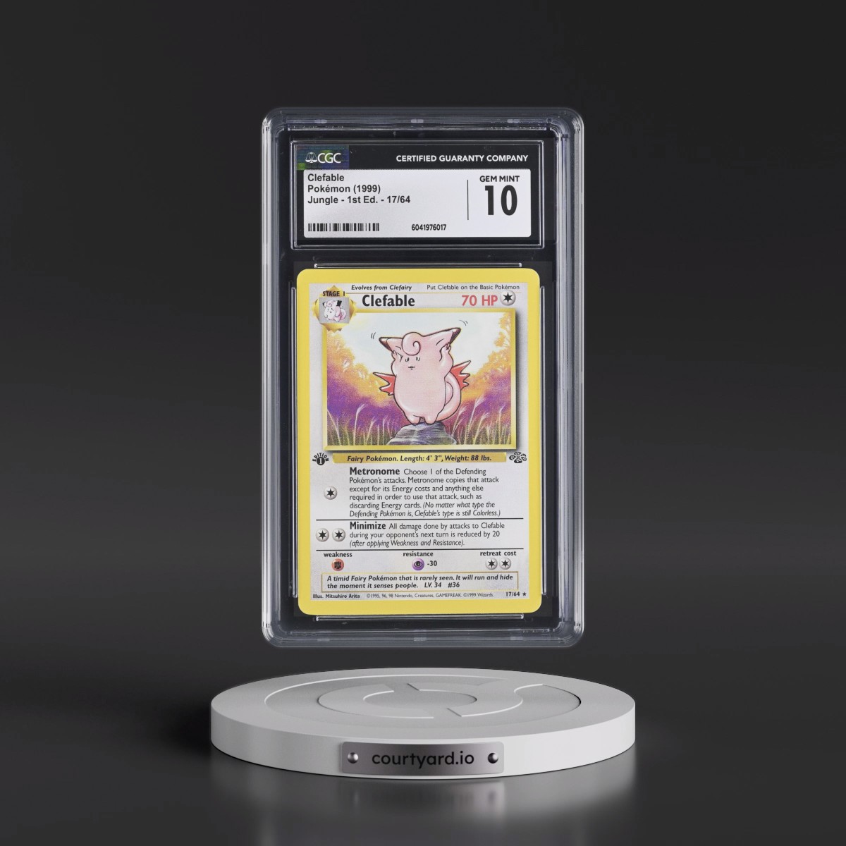 1999 Jungle #17/64 Clefable - 1st Edition 1st Edition (CGC 10 GEM MINT)