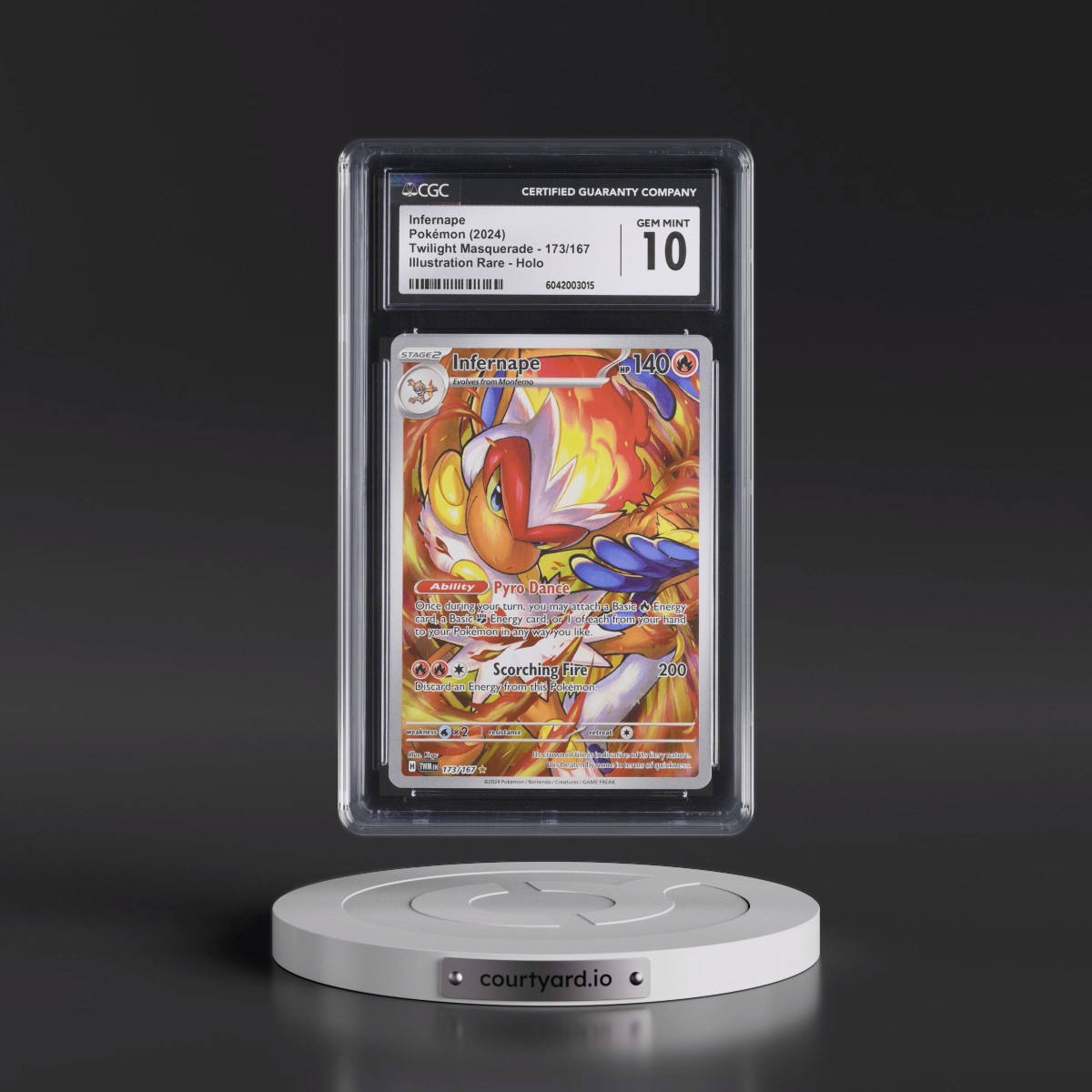 2024 Twilight Masquerade - TWM EN #173/167 Infernape - Illustration Rare Holo (CGC 10 GEM MINT)
