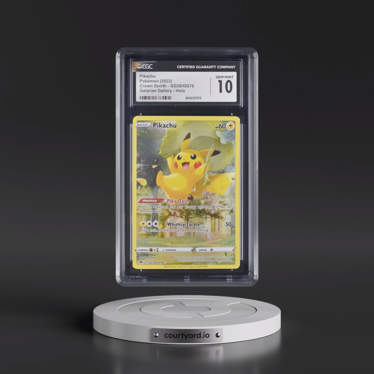 2023 Crown Zenith #GG30/GG70 Pikachu - Galarian Gallery Holo (CGC 10 GEM MINT)