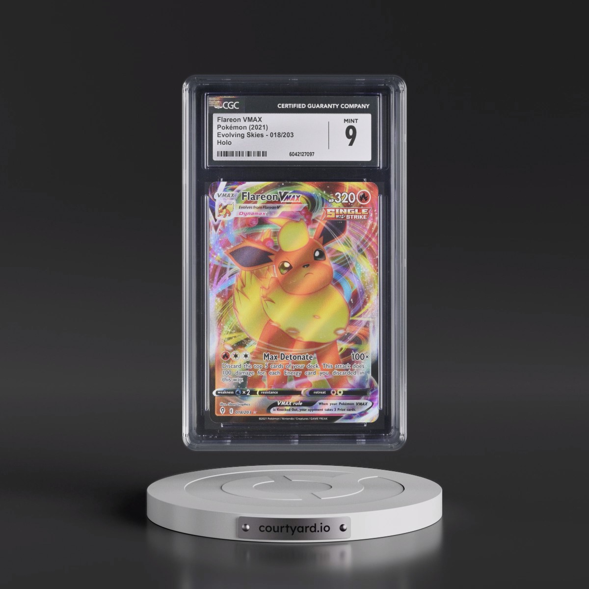 2021 Evolving Skies #018/203 Flareon VMAX - Holo (CGC 9 MINT)
