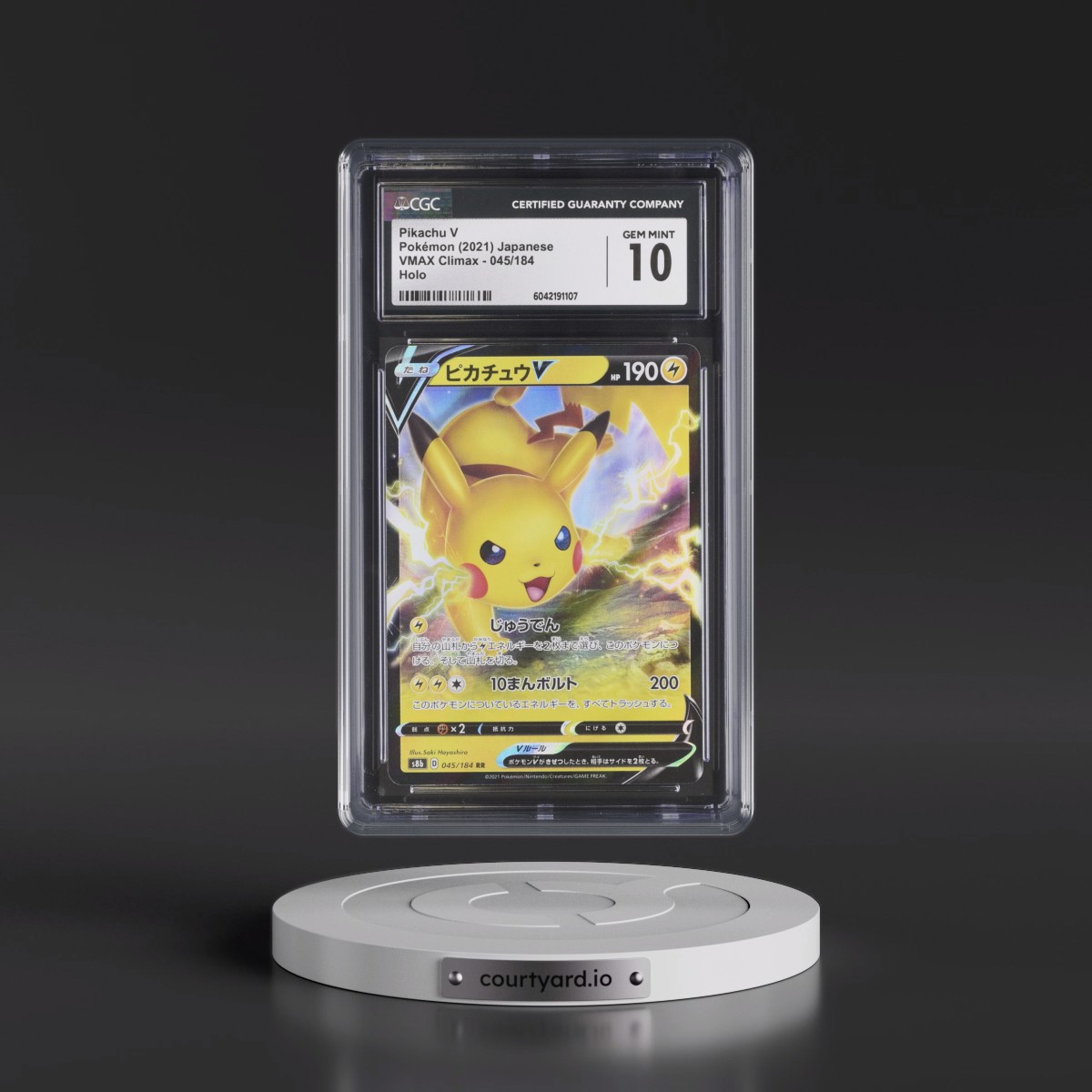 2021 VMAX Climax #045/184 Pikachu V - Holo (CGC 10 GEM MINT)