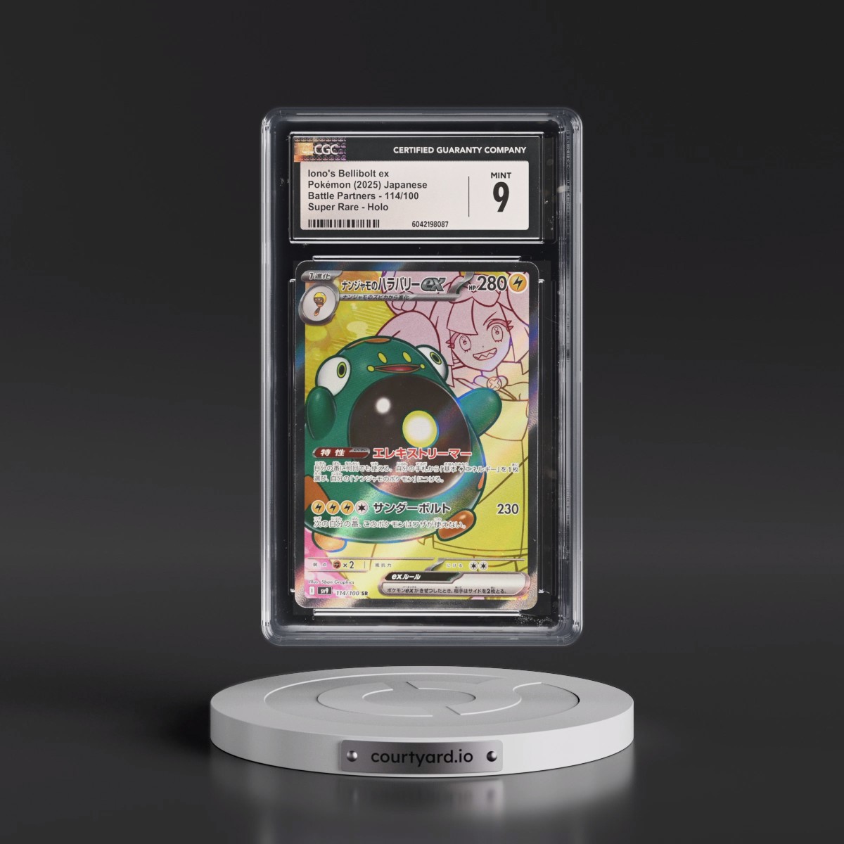 2025 Battle Partners - sv9 #114/100 Iono's Bellibolt ex - Super Rare Holo (CGC 9 MINT)