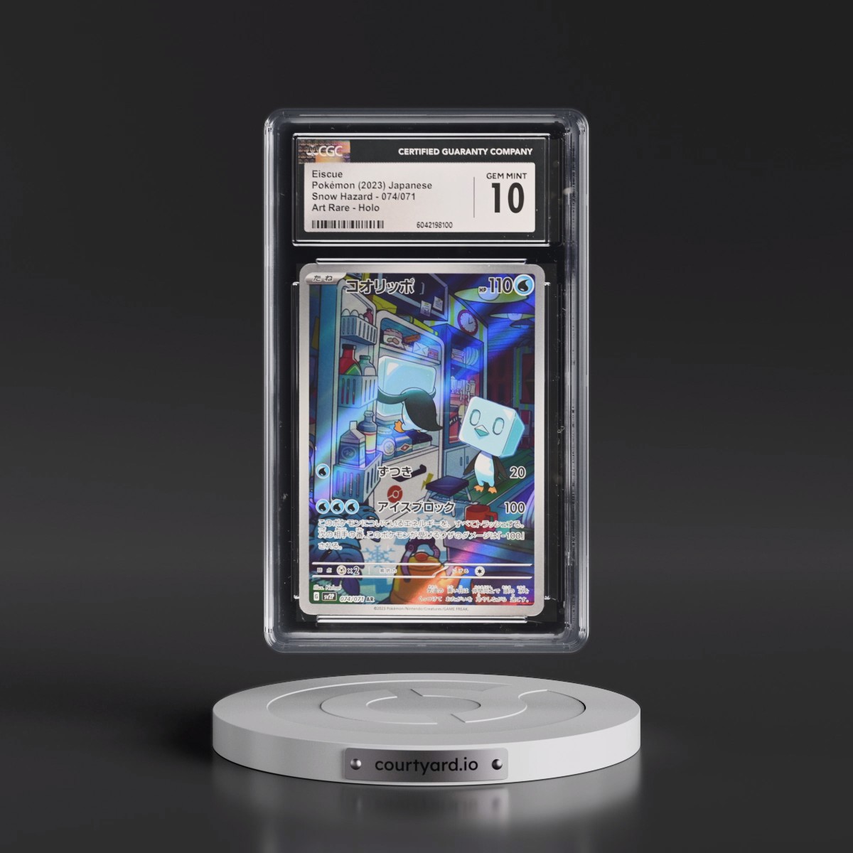 2023 Pokémon Sv2p-Snow Hazard #074 Eiscue - Art Rare (CGC 10 GEM MINT)