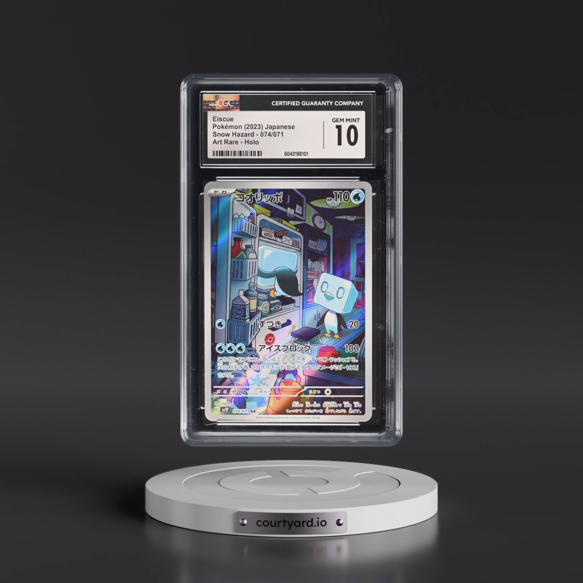 2023 Pokémon Sv2p-Snow Hazard #074 Eiscue - Art Rare (CGC 10 GEM MINT)