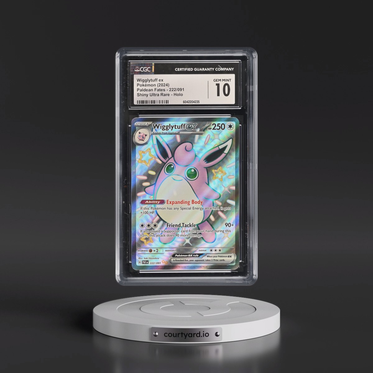 2024 Paldean Fates - PAF EN #222/091 Wigglytuff ex - Shiny Ultra Rare Holo (CGC 10 GEM MINT)