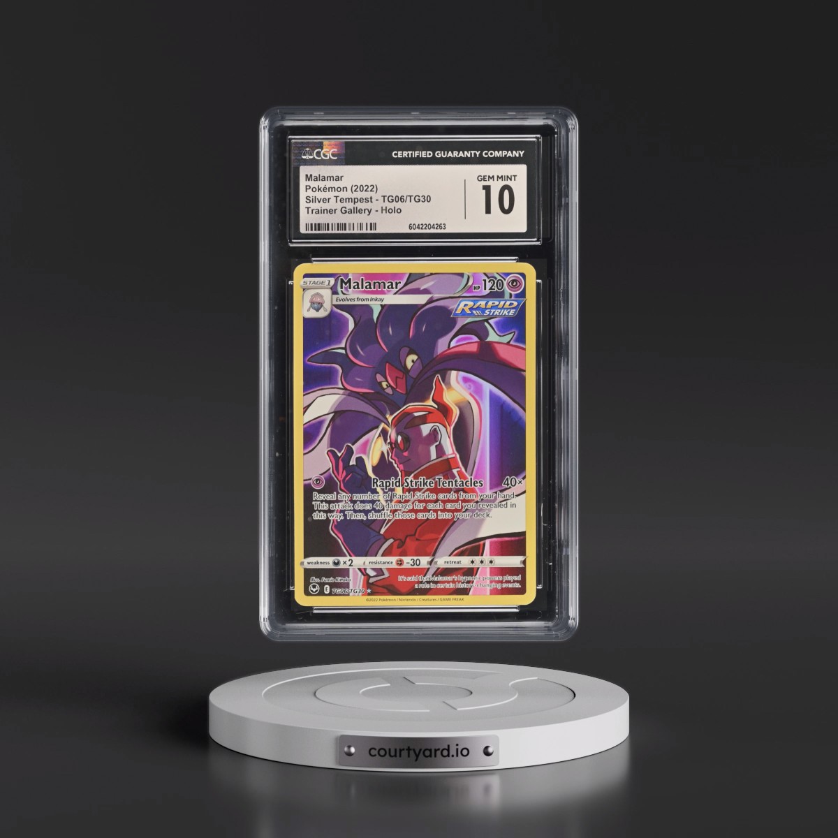 2022 Silver Tempest #TG06/TG30 Malamar - Trainer Gallery Holo (CGC 10 GEM MINT)