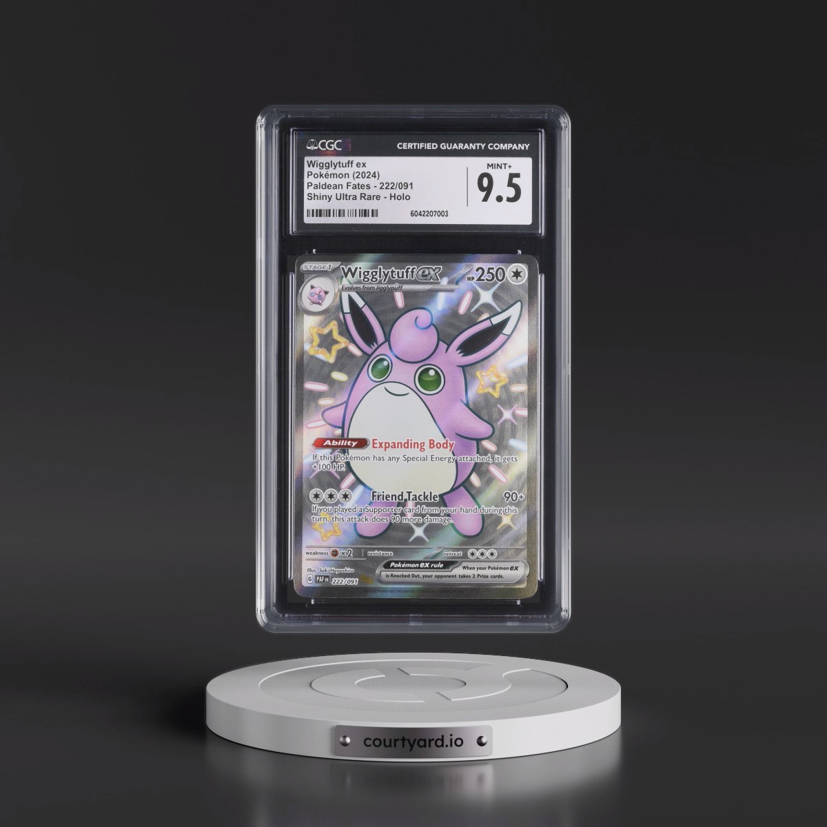 2024 Paldean Fates - PAF EN #222/091 Wigglytuff ex - Shiny Ultra Rare Holo (CGC 9.5 MINT+)