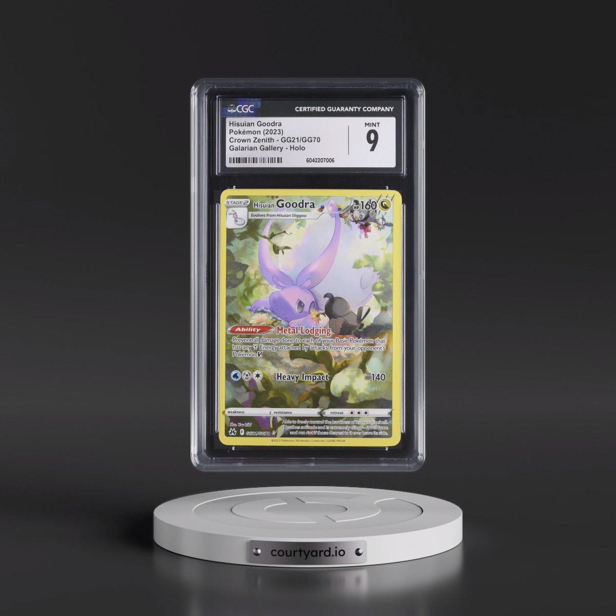 2023 Crown Zenith #GG21/GG70 Hisuian Goodra - Galarian Gallery Holo (CGC 9 MINT)