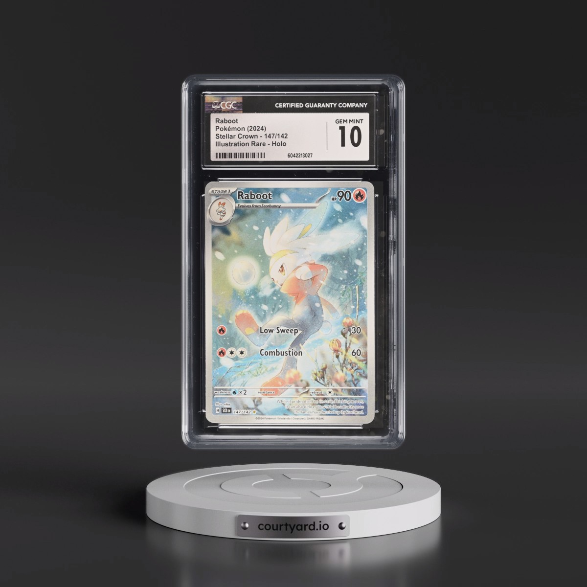 2024 Pokémon Scr EN-Stellar Crown #147 Raboot - Illustration Rare (CGC 10 GEM MINT)