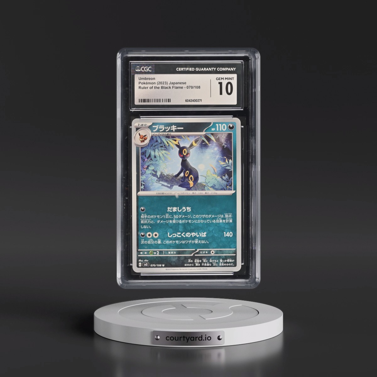2023 Ruler of the Black Flame #070/108 Umbreon (CGC 10 GEM MINT)