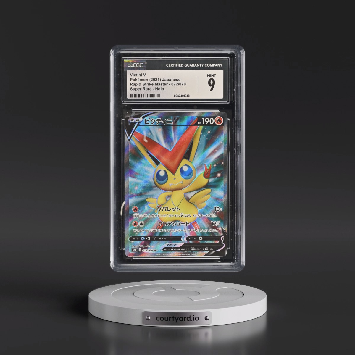 2021 Rapid Strike Master #072/070 Victini V - Super Rare Holo (CGC 9 MINT)