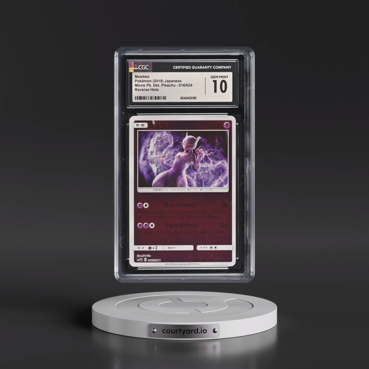2019 Movie Pack Detective Pikachu #016/024 Mewtwo - Reverse Holo (CGC 10 GEM MINT)
