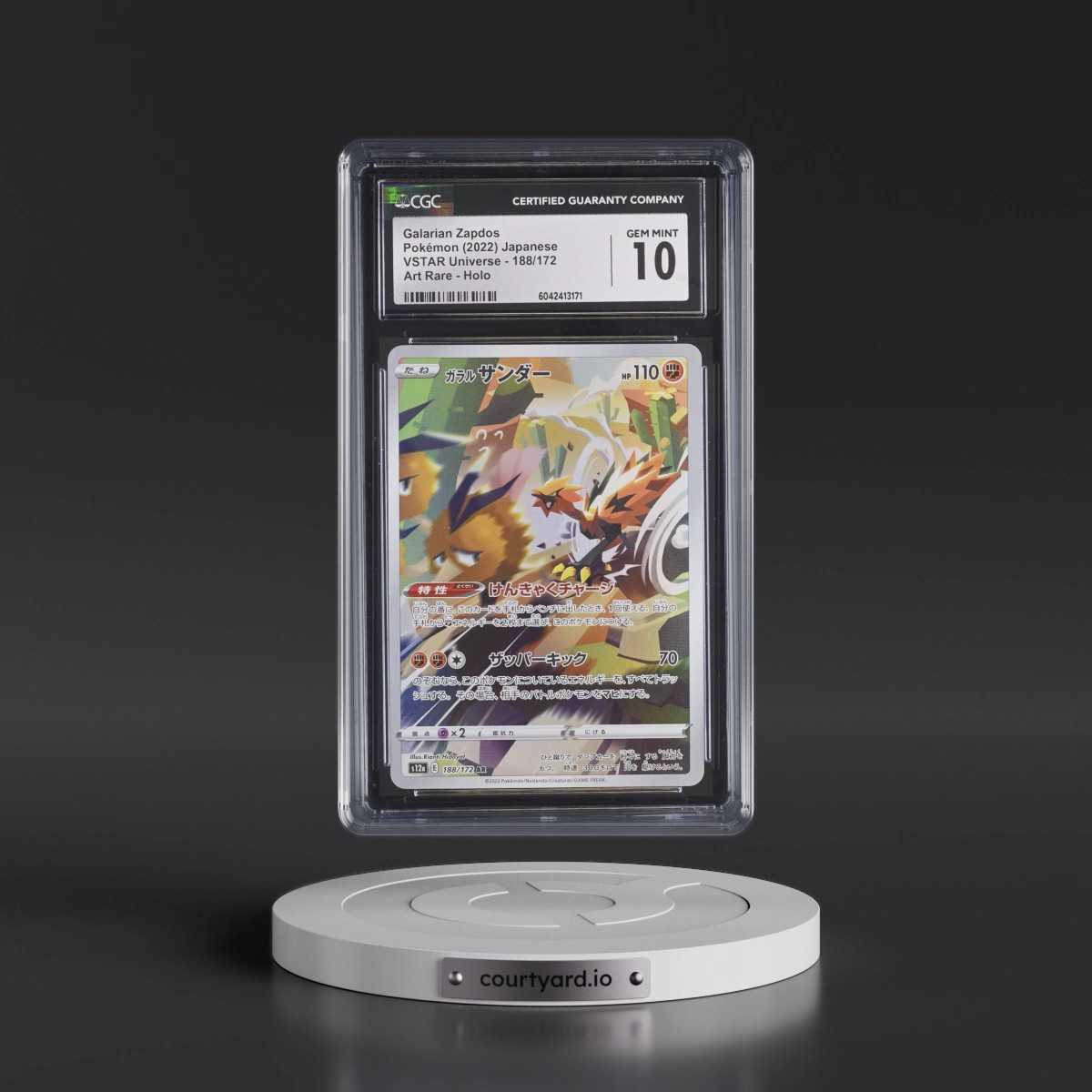 2022 VSTAR Universe #188/172 Galarian Zapdos - Art Rare Holo (CGC 10 GEM MINT)