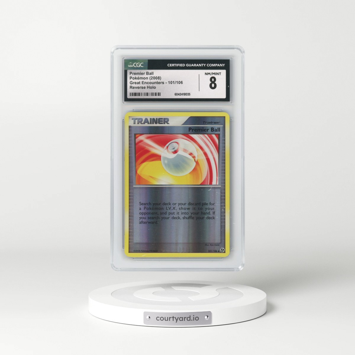 2008 Great Encounters #101/106 Premier Ball - Reverse Holo (CGC 8 NM-MT)