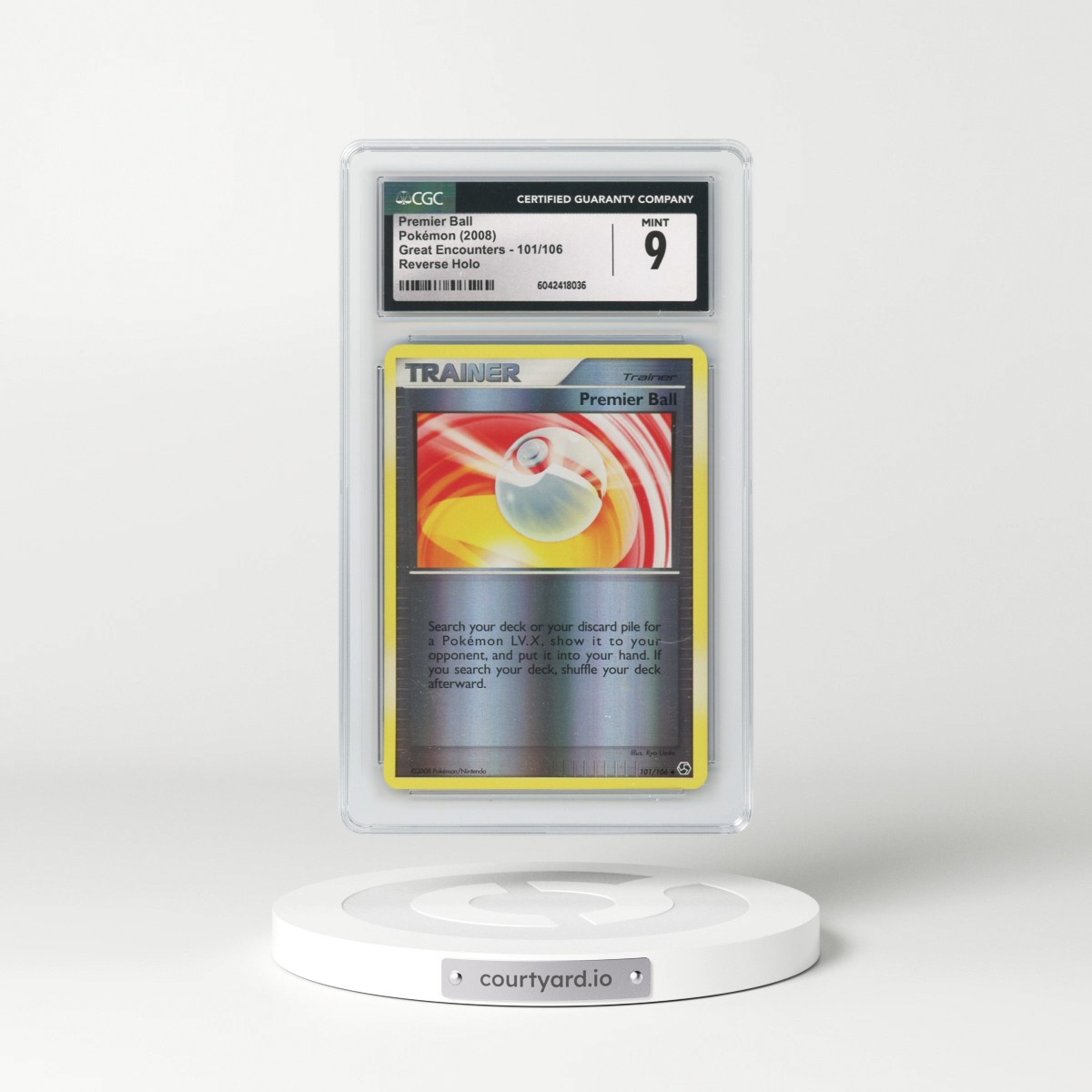 2008 Great Encounters #101/106 Premier Ball - Reverse Holo (CGC 9 MINT)