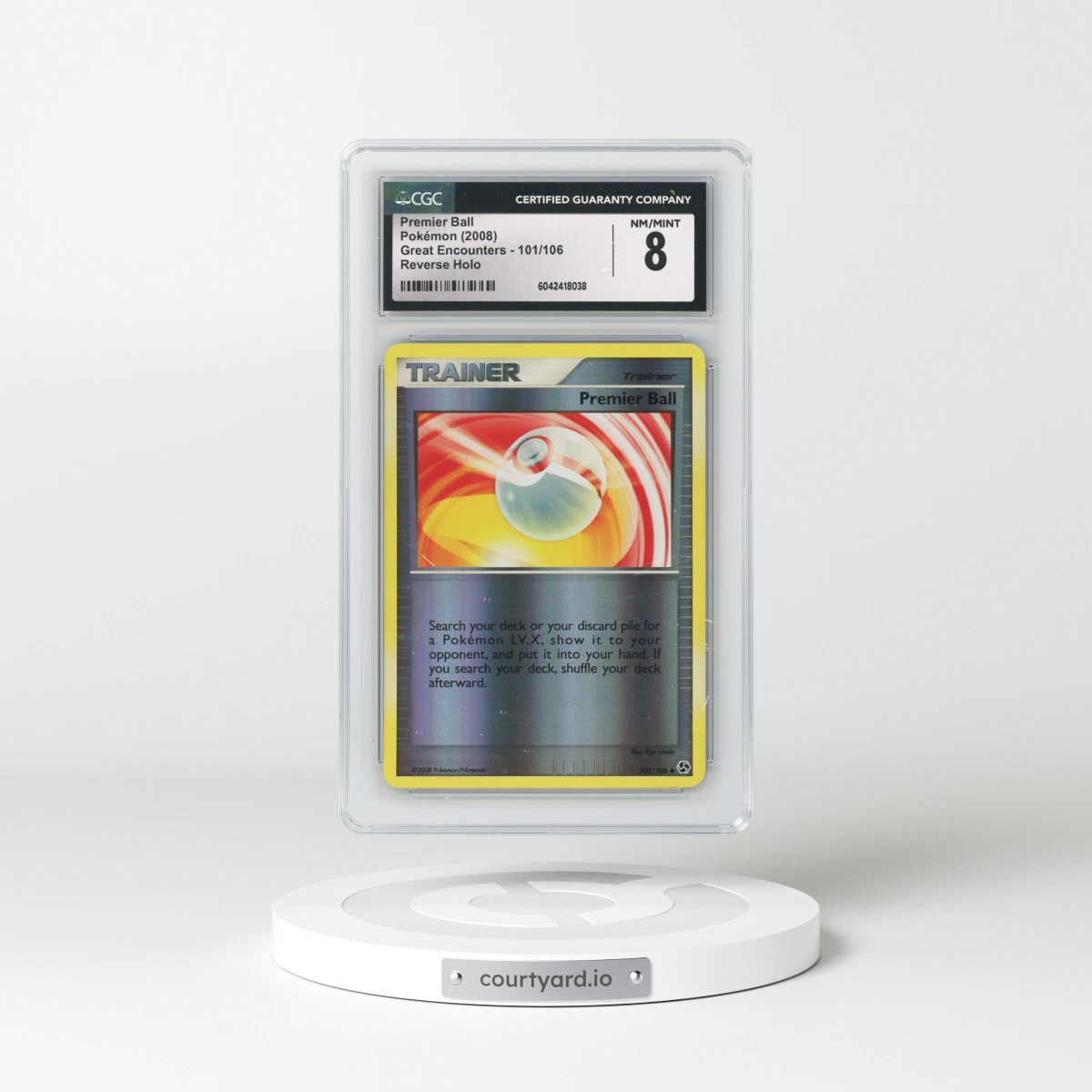 2008 Great Encounters #101/106 Premier Ball - Reverse Holo (CGC 8 NM-MT)